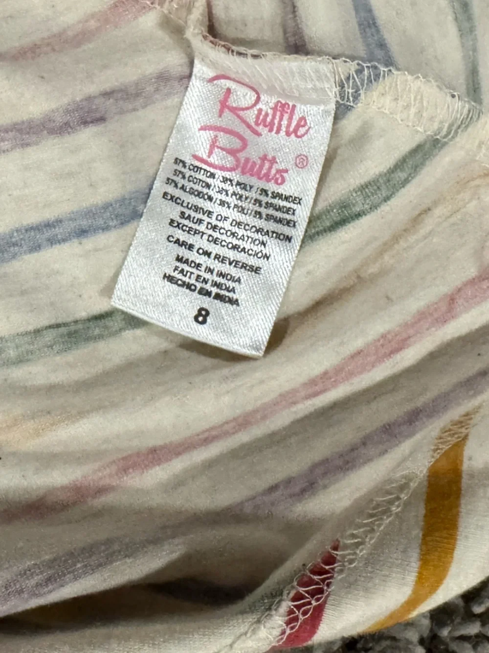 Ruffle Butts Multi-Color Striped Long Sleeve Twirl Dress size 8